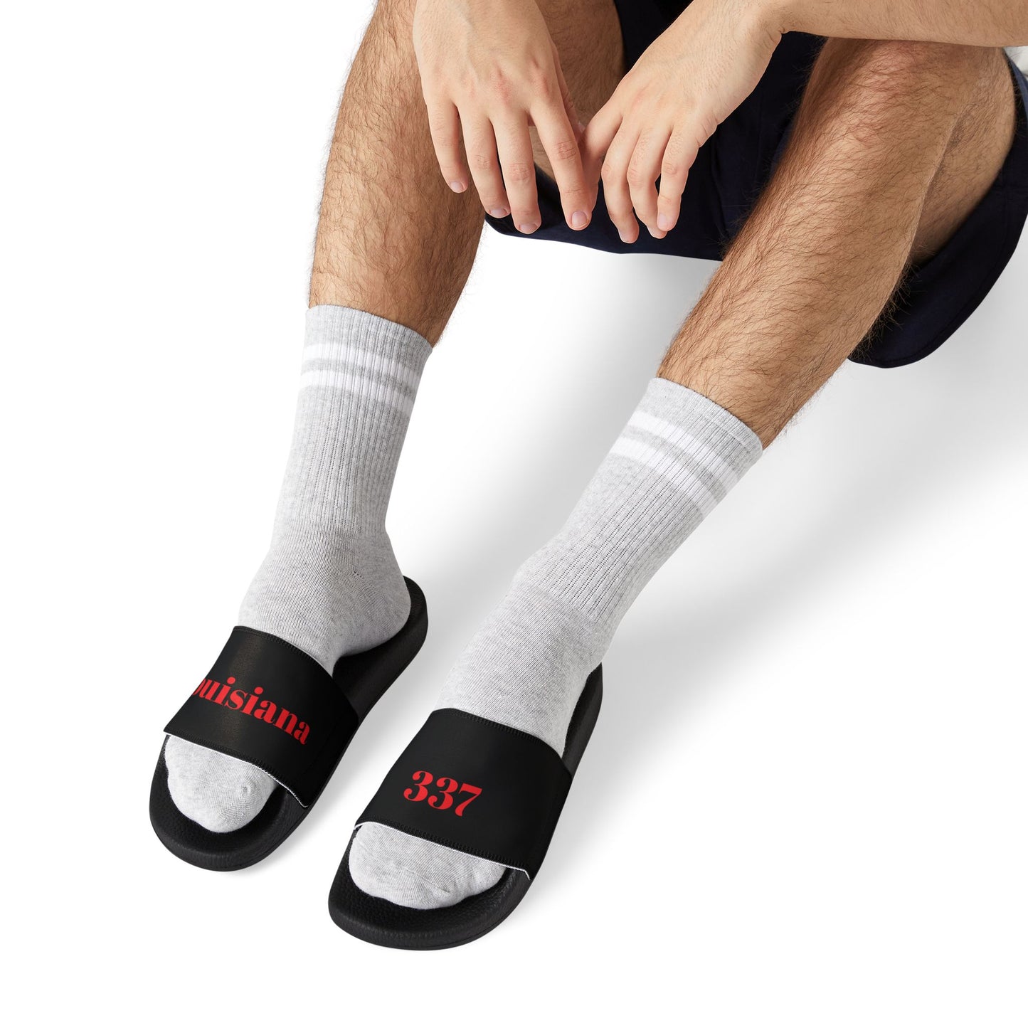 337 Louisiana Stylish Men's Removable-Strap Sandals | Casual Summer Footwear, Travel Shoes, Gift for Dads, Poolside Slides, Louisiana Theme
