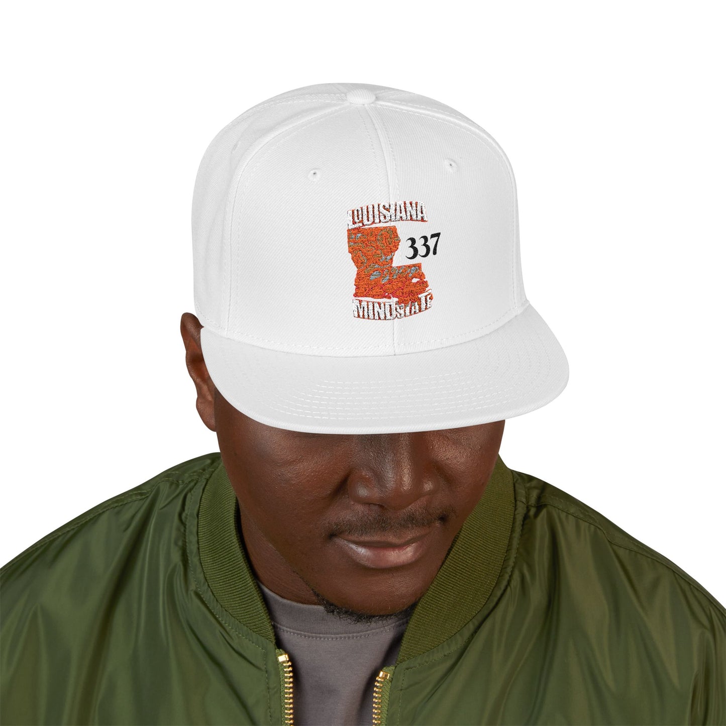 Embroidered Louisiana Mindstate 337 Snapback Hat, Stylish Cap for All Occasions, Trendy Accessory for Men and Women, Perfect Gift for Celebrations, Casual Wear