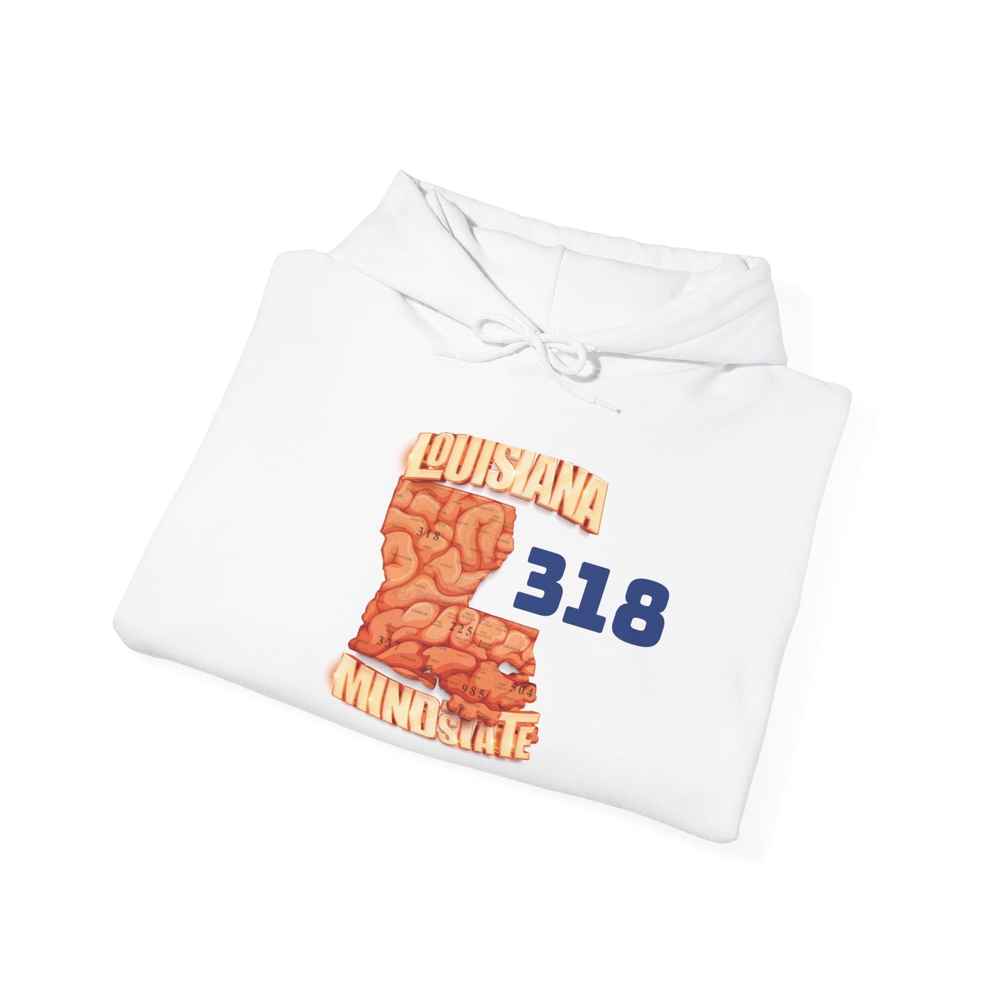 Louisiana Mindstate 318 Community Unisex Hoodie - Cozy Sweatshirt for Fall, Gift for Students, Casual Wear, Home Lounge, Travel Essentials