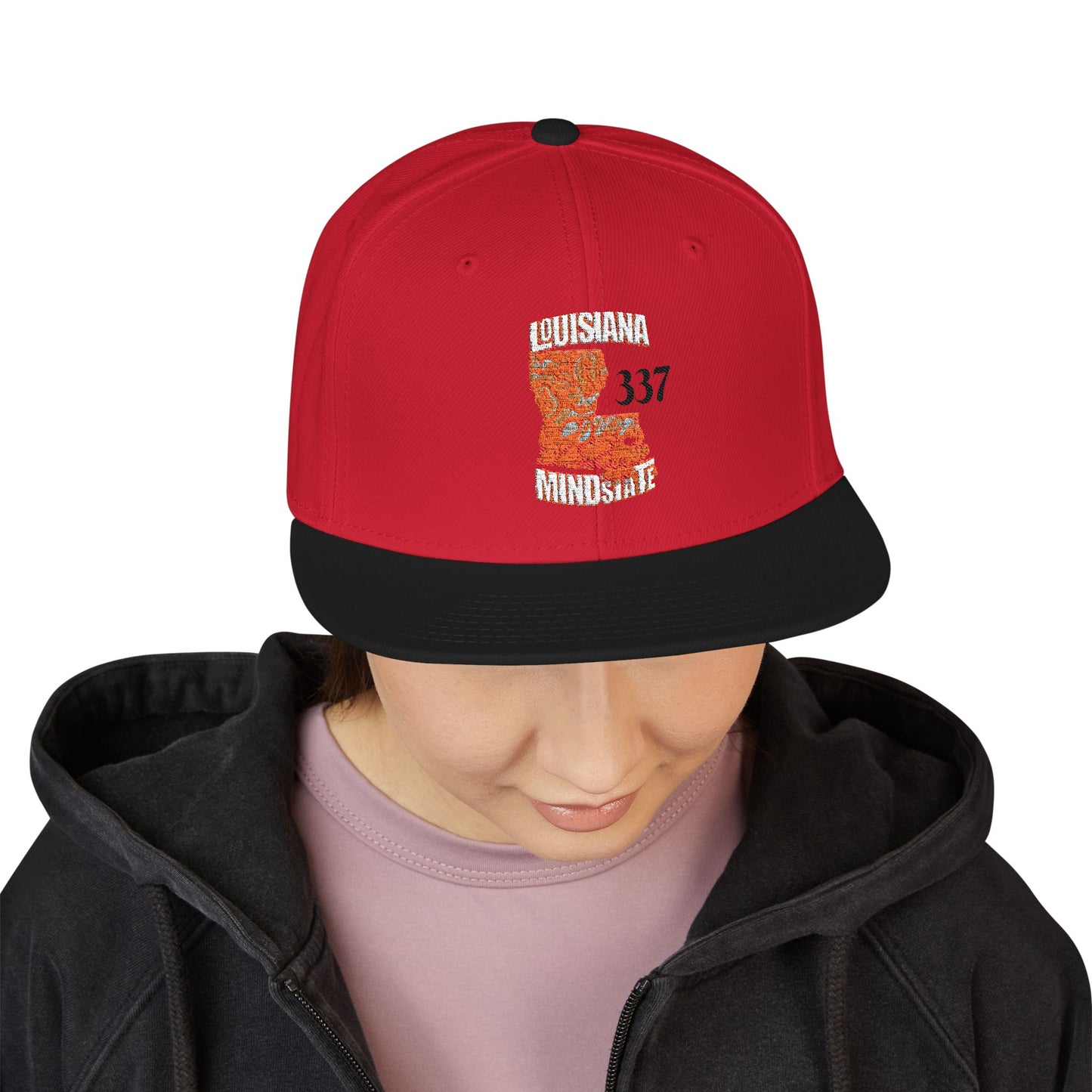 Embroidered Louisiana Mindstate 337 Snapback Hat, Stylish Cap for All Occasions, Trendy Accessory for Men and Women, Perfect Gift for Celebrations, Casual Wear