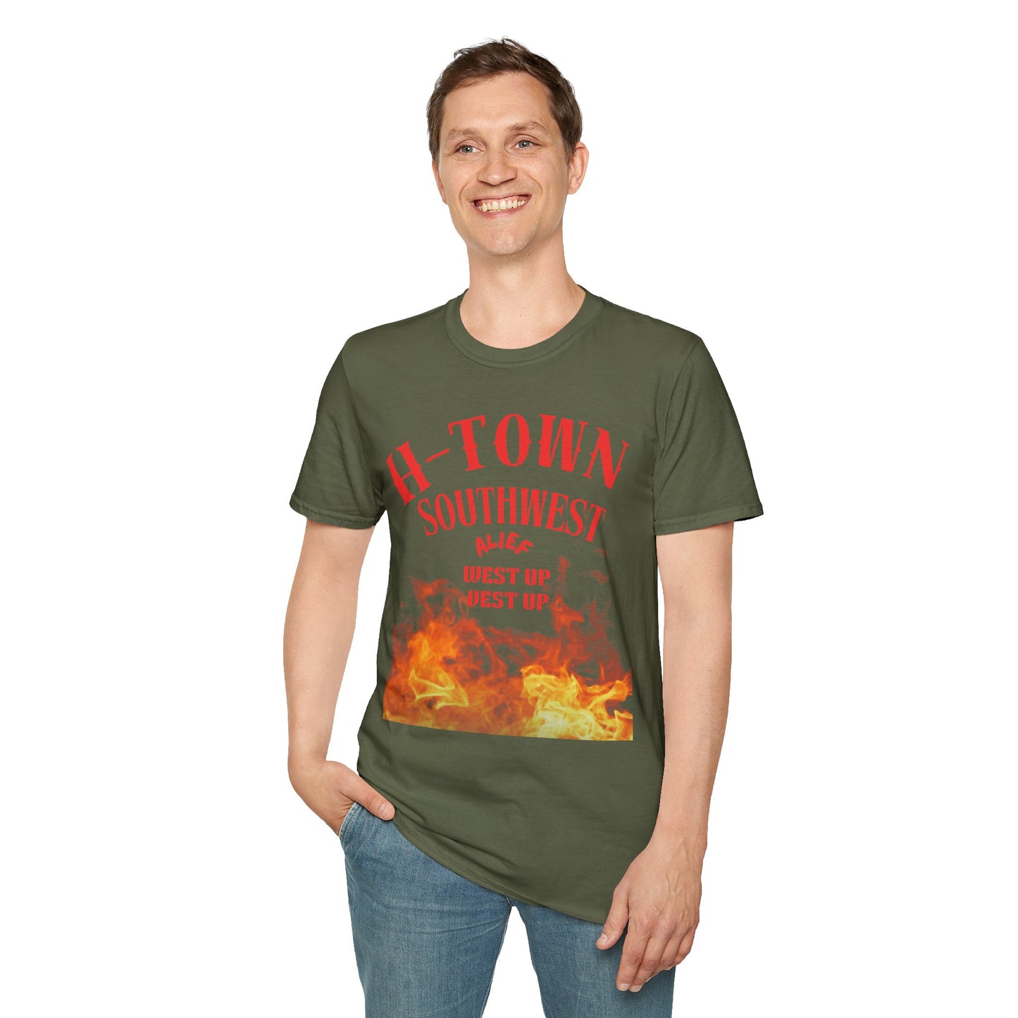 H-Town Southwest Alief Unisex T-Shirt, Casual Wear, Texas Pride Apparel, Festival Outfit, Gift for Texans, Summer Fashion
