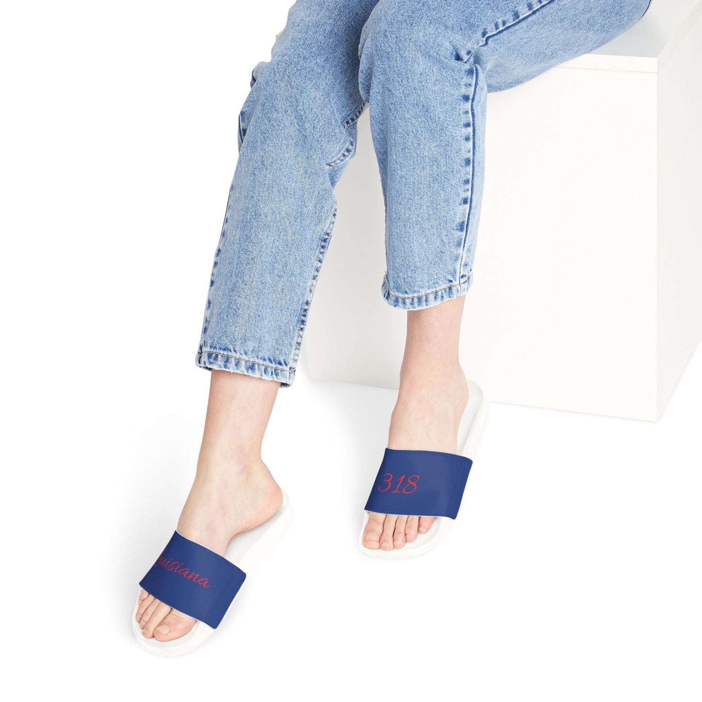 318 Louisiana Women Navy Blue Removable-Strap Sandals for Women, Casual Footwear, Beachwear, Summer Slides, Comfortable Summer Sandals