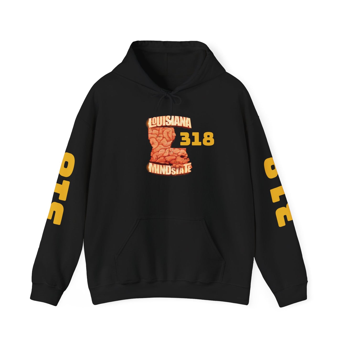 Louisiana Mindstate 318 Community Unisex Hoodie - Cozy Sweatshirt for Fall, Gift for Students, Casual Wear, Home Lounge, Travel Essentials