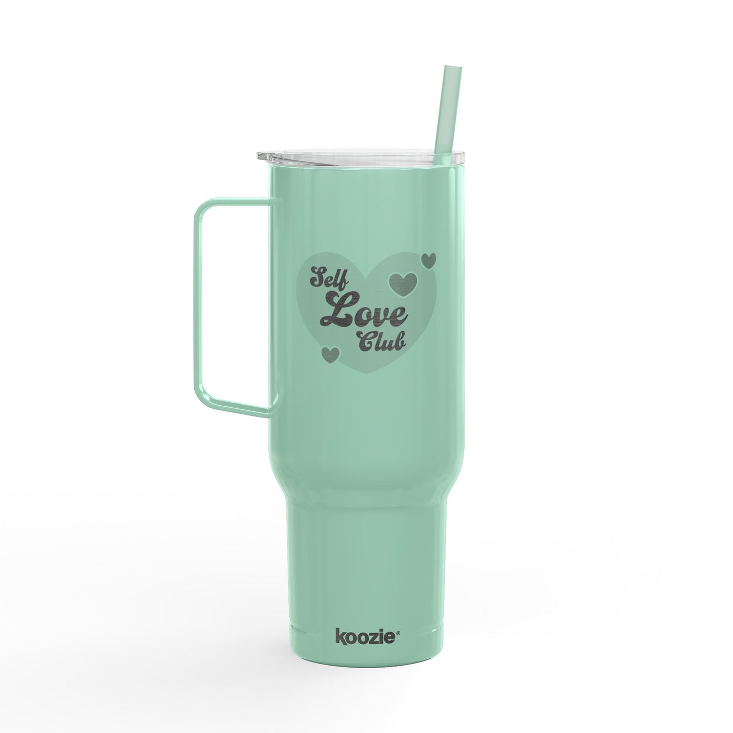 Self Love Club Insulated Tumbler | 40oz Engraved Travel Mug, Self-Care Gift, Motivational Drinkware, Inspirational Tumblers, Heart Design