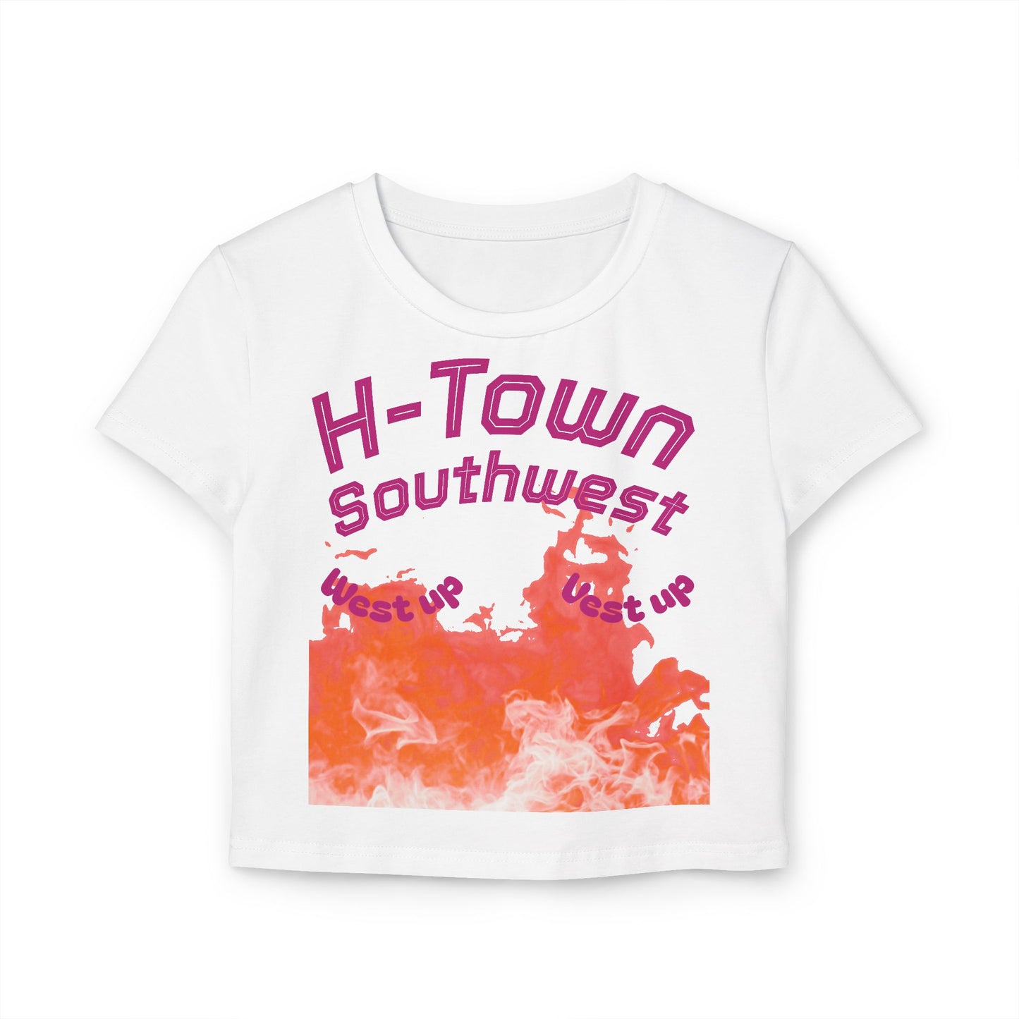 H-Town SouthWest Vibes Vibes Baby Tee, Cute Graphic Top, Trendy Short Sleeve Shirt, Summer Fashion, Perfect Gift for Her