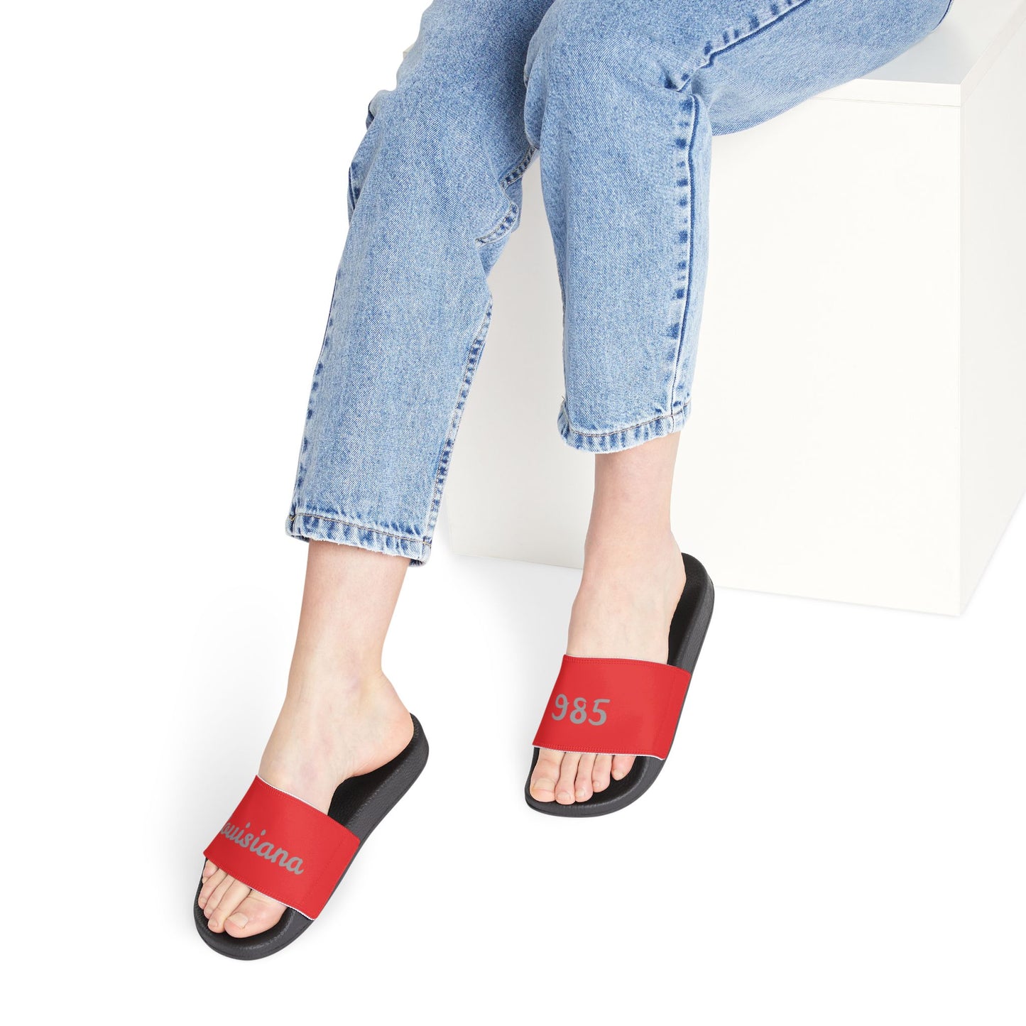985 Louisiana Chic Women's Removable-Strap Sandals, Stylish Summer Footwear for Beach, Casual Hangouts, Vacation, Outdoor Fun, Customizable Comfort