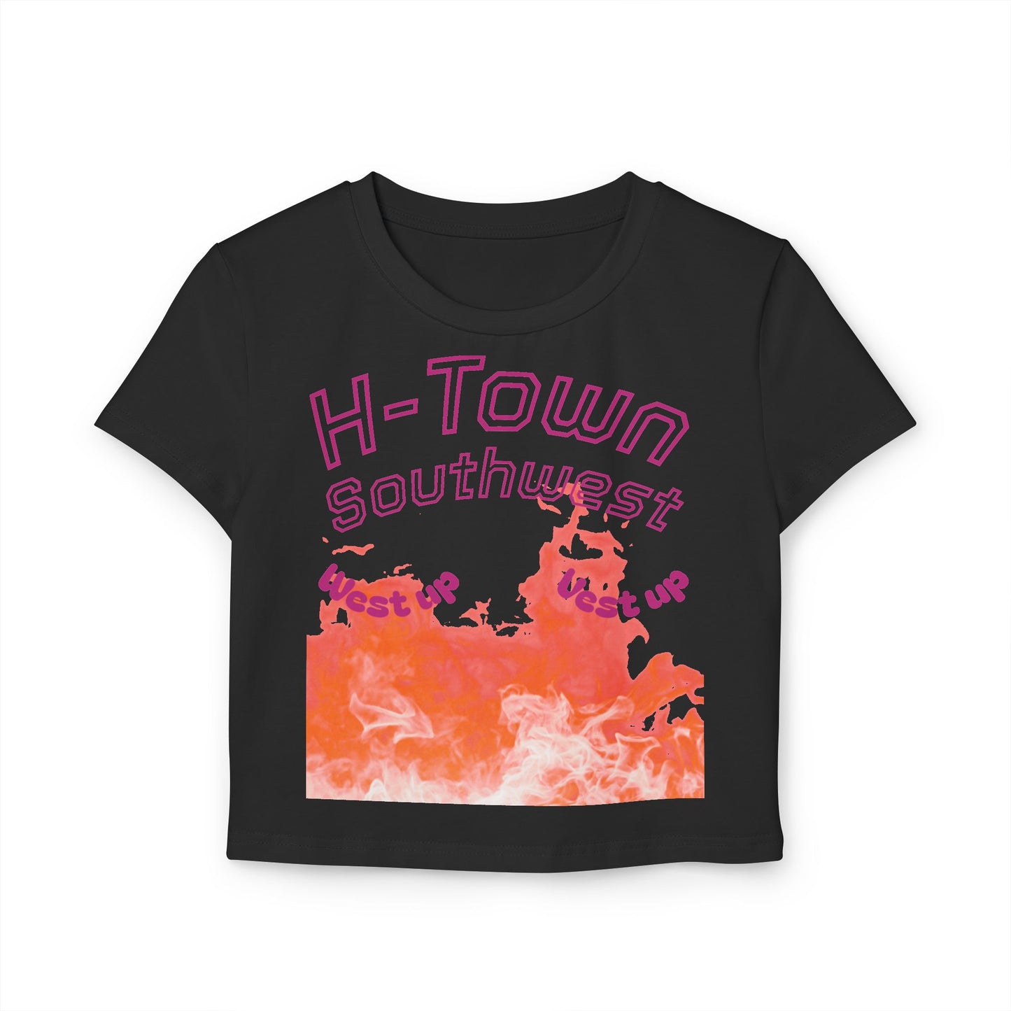 H-Town SouthWest Vibes Vibes Baby Tee, Cute Graphic Top, Trendy Short Sleeve Shirt, Summer Fashion, Perfect Gift for Her