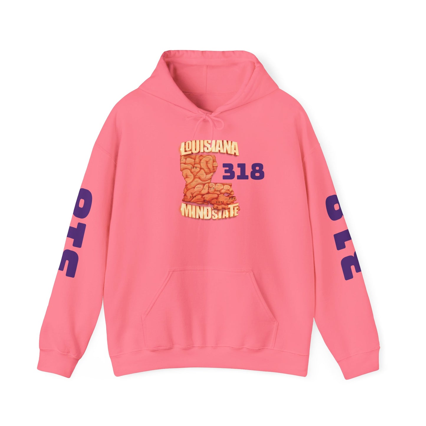 Louisiana Mindstate 318 Community Unisex Hoodie - Cozy Sweatshirt for Fall, Gift for Students, Casual Wear, Home Lounge, Travel Essentials