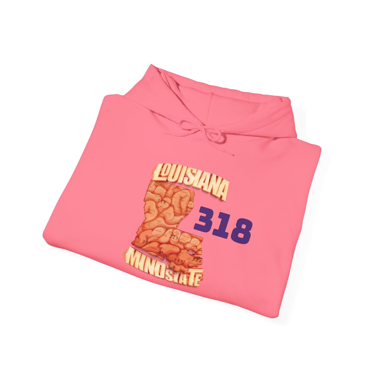 Louisiana Mindstate 318 Community Unisex Hoodie - Cozy Sweatshirt for Fall, Gift for Students, Casual Wear, Home Lounge, Travel Essentials