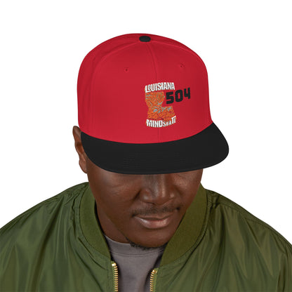 Trendy Embroidered Louisiana Mindstate 318 Snapback Hat, Urban Casual Cap, Gift for Him, Summer Accessory, Unisex Fashion