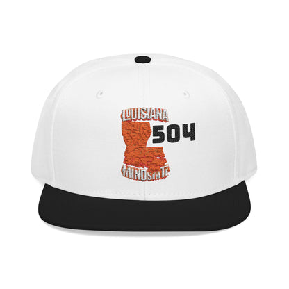 Stylish Embroidered Louisiana Mindstate 504 Snapback Hat, Fashionable Baseball Cap, Trendy Headwear, Casual Streetwear, Perfect Gift for Hipsters