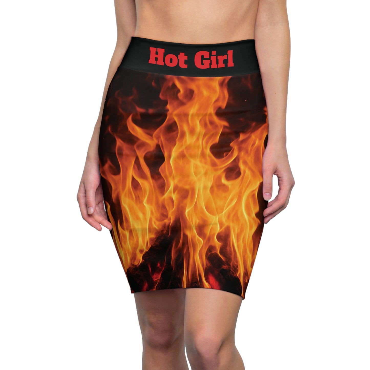 Fiery Women's Hot Girl Type Shyyt Pencil Skirt with Sassy Text, Fashion Statement Skirt, Party Outfit, Bold Style, Trendy Wardrobe Essential