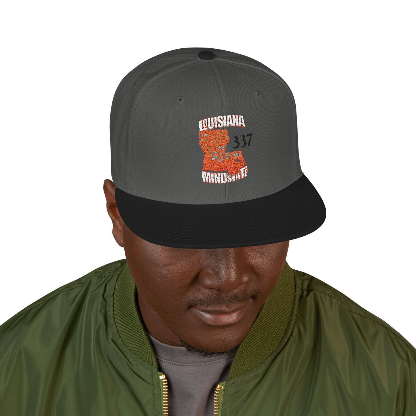 Embroidered Louisiana Mindstate 337 Snapback Hat, Stylish Cap for All Occasions, Trendy Accessory for Men and Women, Perfect Gift for Celebrations, Casual Wear