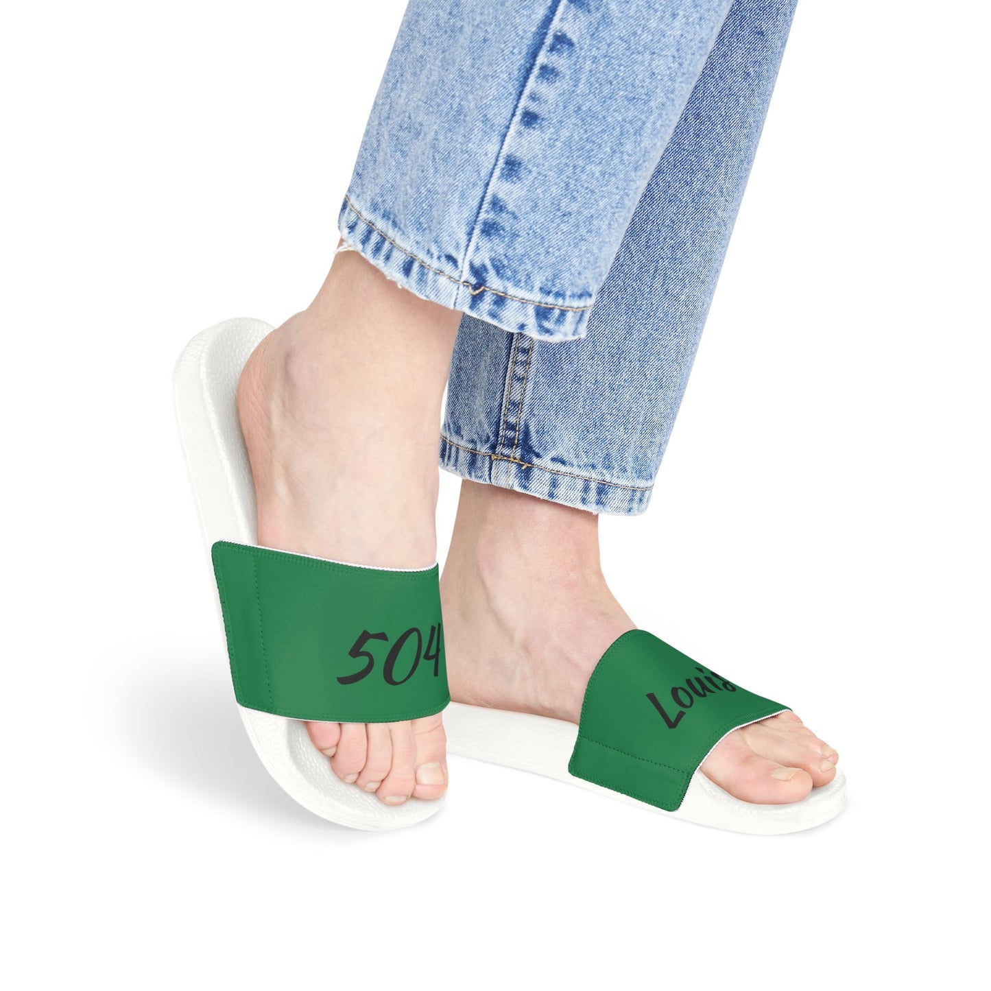 504 Louisiana Stylish Women's Removable-Strap Sandals with Customizable Text, Summer Footwear, Beach Sandals, Casual Slippers, Gift for Her
