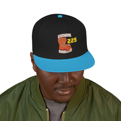 Colorful Embroidered Louisiana Mindstate 225 Snapback Cap for Casual Style, Unisex Accessories, Summer Adventures, Streetwear Fashion, Gift for Him/Her