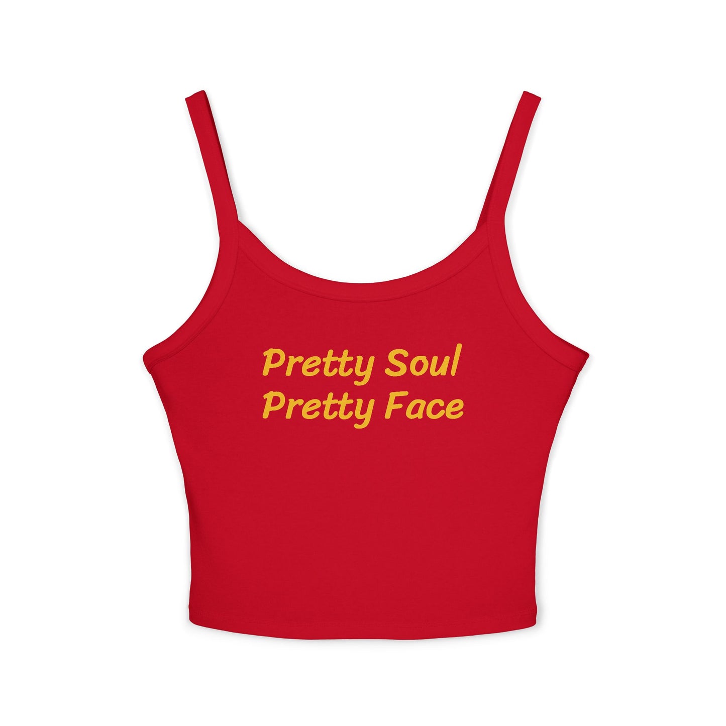 Pretty Soul Pretty Face Women's Motivational Spaghetti Strap Tank Top, Casual Wear, Summer Fashion, Beach Day Out, Gift for Her