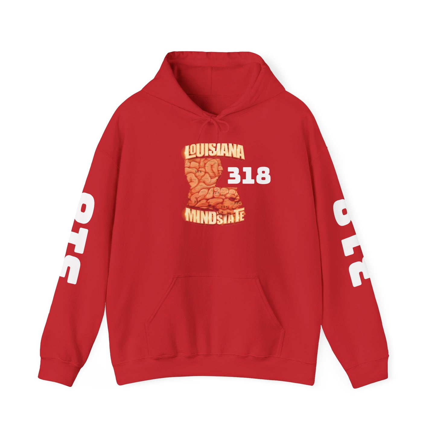 Louisiana Mindstate 318 Community Unisex Hoodie - Cozy Sweatshirt for Fall, Gift for Students, Casual Wear, Home Lounge, Travel Essentials