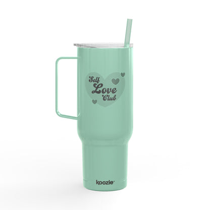 Self Love Club Insulated Tumbler | 40oz Engraved Travel Mug, Self-Care Gift, Motivational Drinkware, Inspirational Tumblers, Heart Design