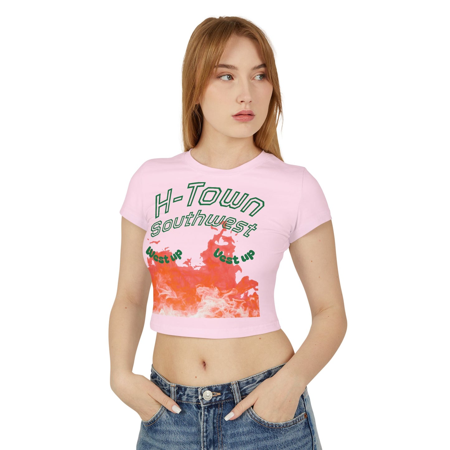 H-Town SouthWest Vibes Vibes Baby Tee, Cute Graphic Top, Trendy Short Sleeve Shirt, Summer Fashion, Perfect Gift for Her