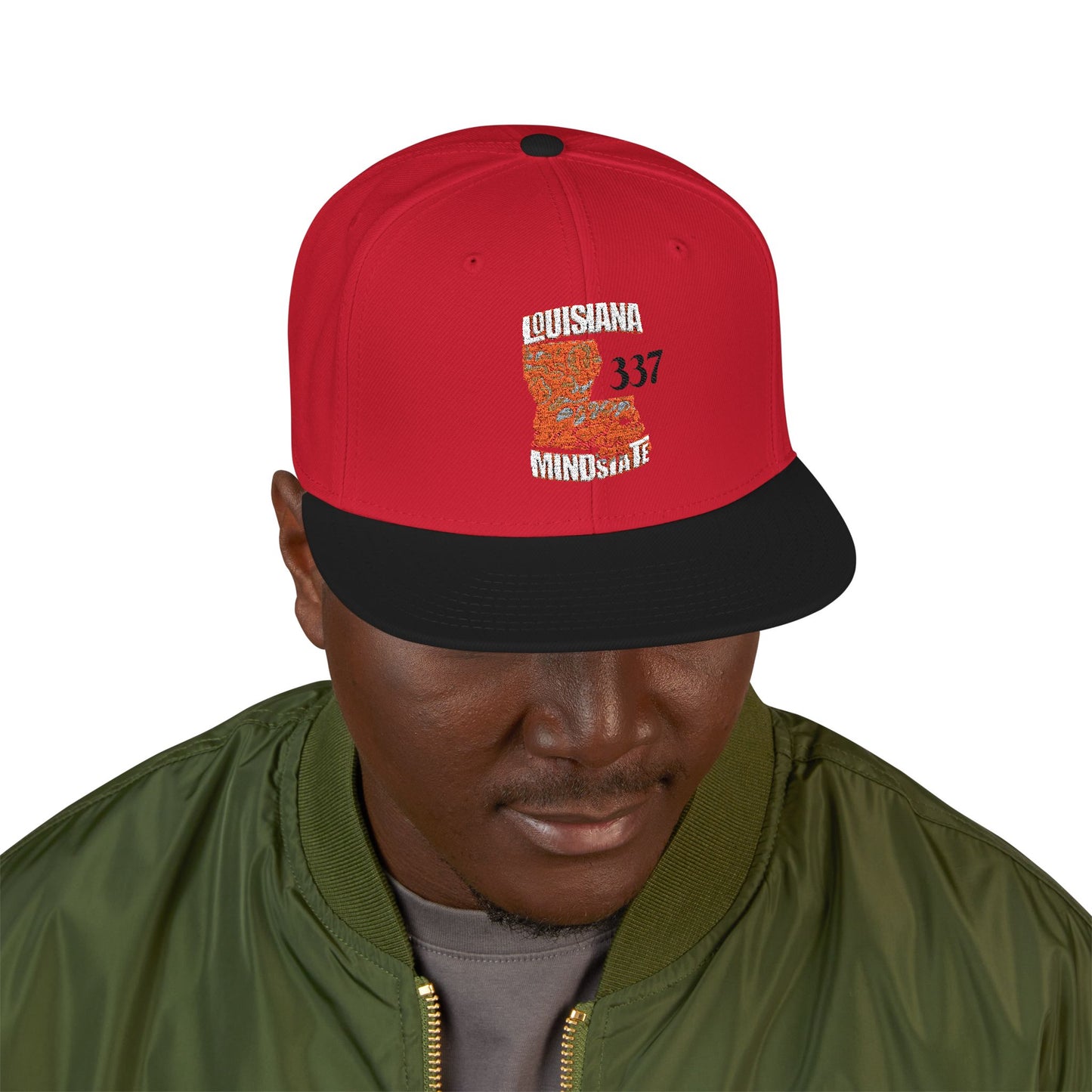 Embroidered Louisiana Mindstate 337 Snapback Hat, Stylish Cap for All Occasions, Trendy Accessory for Men and Women, Perfect Gift for Celebrations, Casual Wear