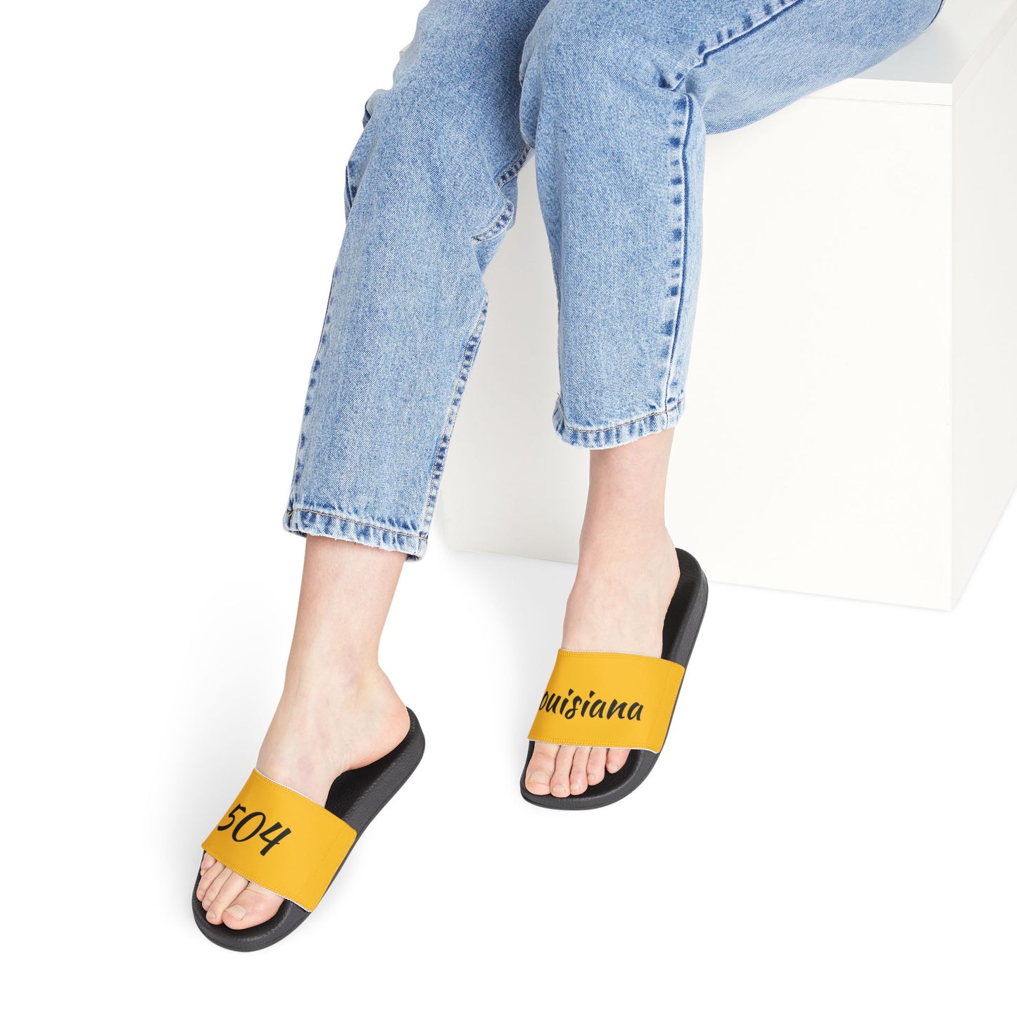 504 Louisiana Stylish Women's Removable-Strap Sandals with Customizable Text, Summer Footwear, Beach Sandals, Casual Slippers, Gift for Her