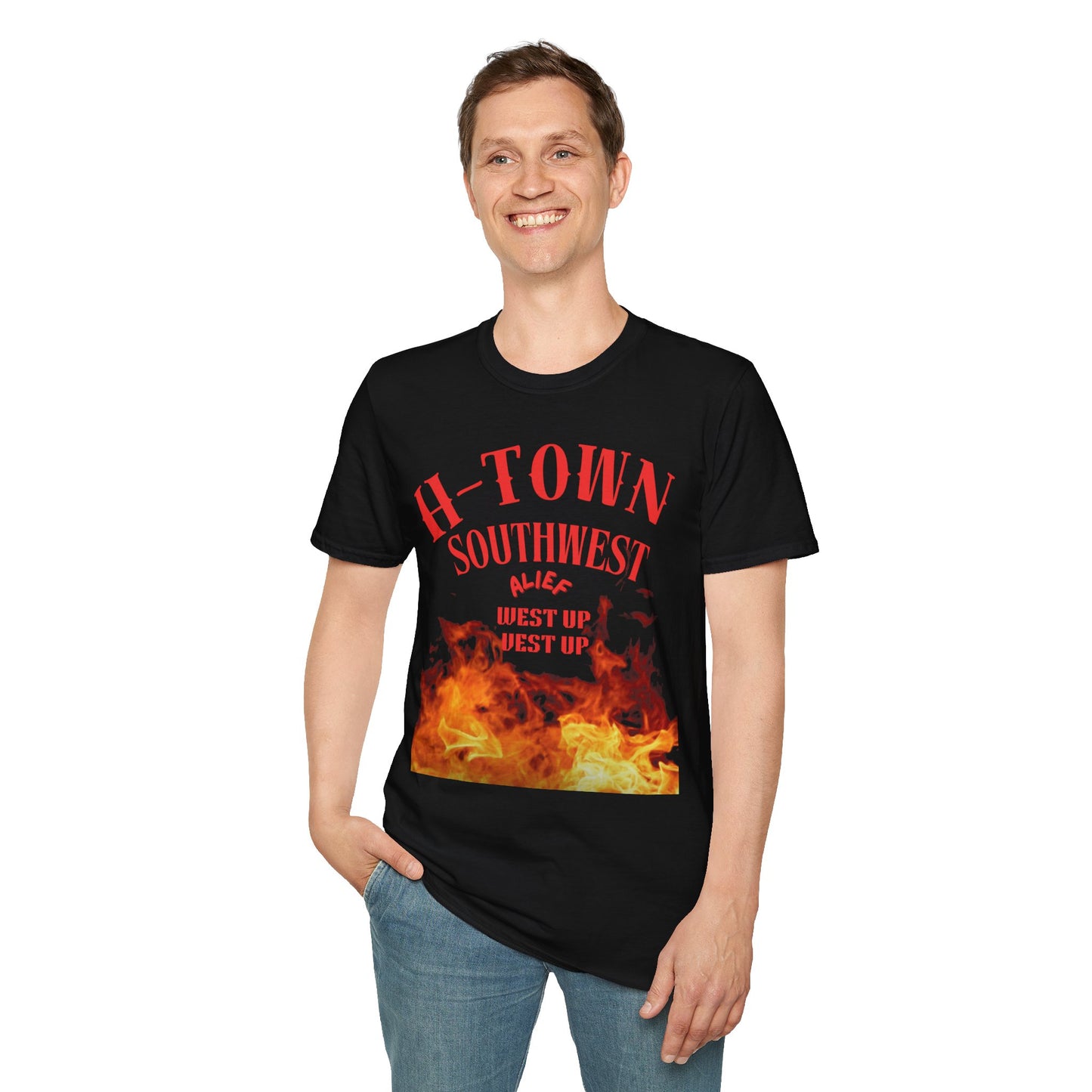 H-Town Southwest Alief Unisex T-Shirt, Casual Wear, Texas Pride Apparel, Festival Outfit, Gift for Texans, Summer Fashion
