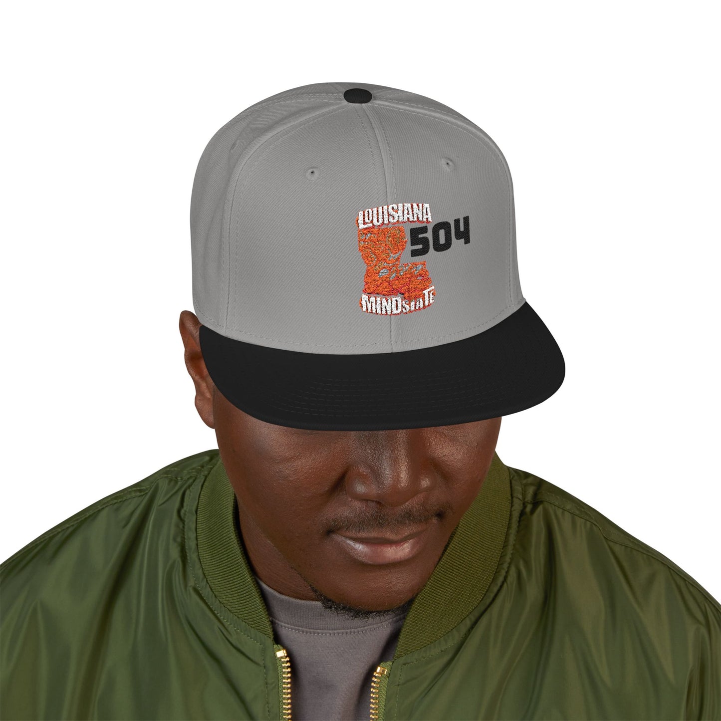 Trendy Embroidered Louisiana Mindstate 318 Snapback Hat, Urban Casual Cap, Gift for Him, Summer Accessory, Unisex Fashion
