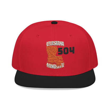 Stylish Embroidered Louisiana Mindstate 504 Snapback Hat, Fashionable Baseball Cap, Trendy Headwear, Casual Streetwear, Perfect Gift for Hipsters