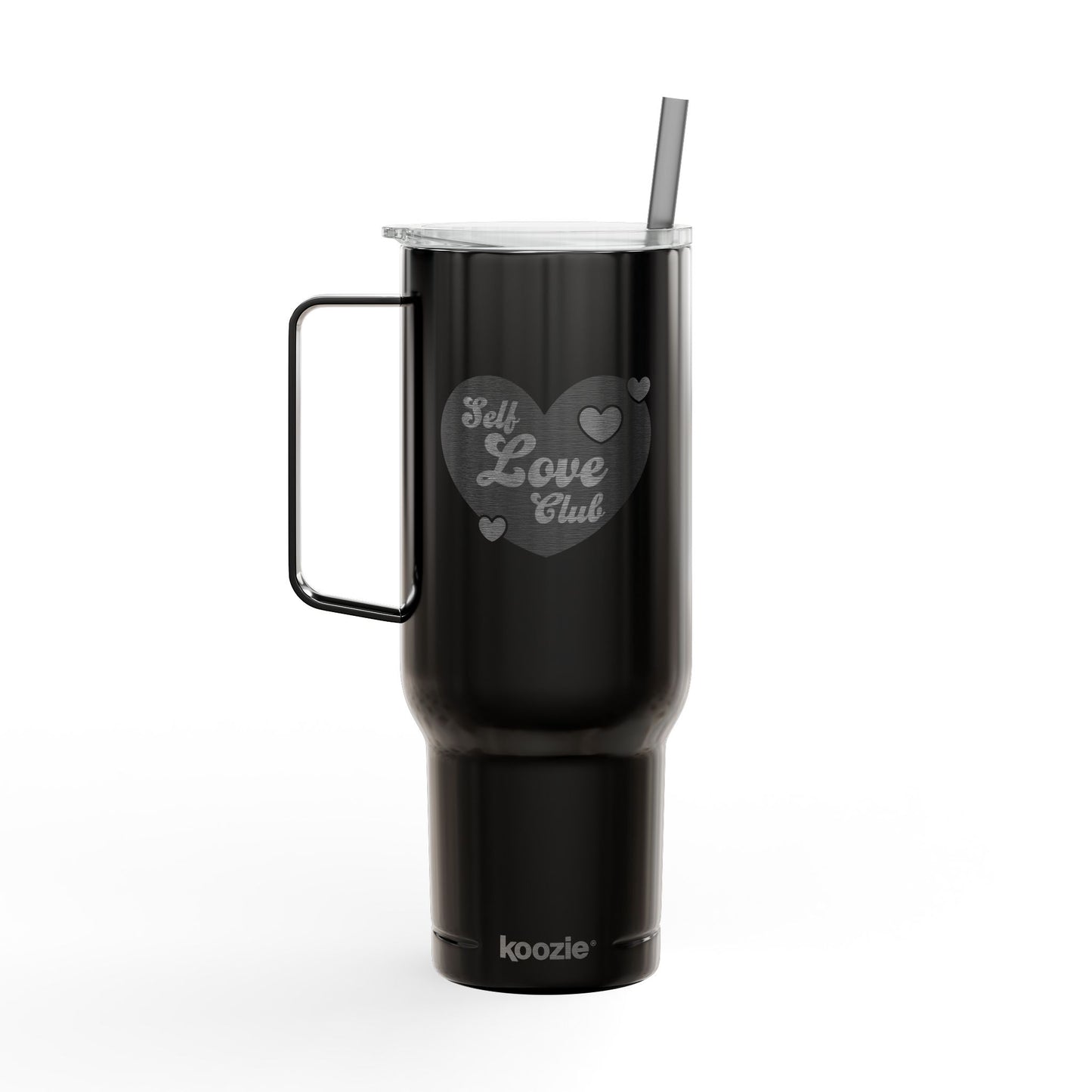 Self Love Club Insulated Tumbler | 40oz Engraved Travel Mug, Self-Care Gift, Motivational Drinkware, Inspirational Tumblers, Heart Design