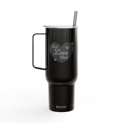 Self Love Club Insulated Tumbler | 40oz Engraved Travel Mug, Self-Care Gift, Motivational Drinkware, Inspirational Tumblers, Heart Design