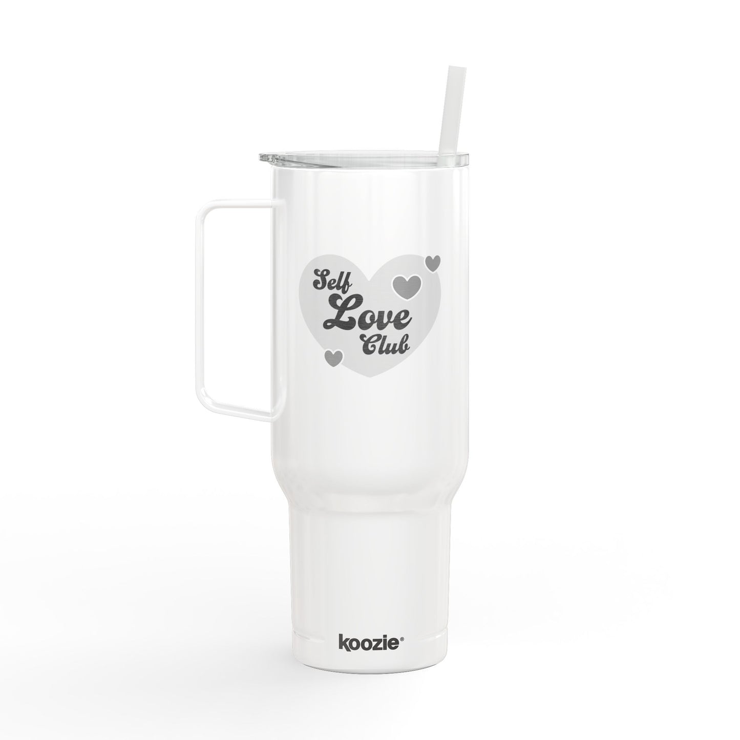 Self Love Club Insulated Tumbler | 40oz Engraved Travel Mug, Self-Care Gift, Motivational Drinkware, Inspirational Tumblers, Heart Design