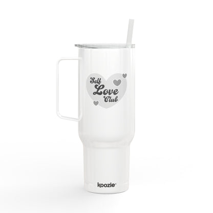 Self Love Club Insulated Tumbler | 40oz Engraved Travel Mug, Self-Care Gift, Motivational Drinkware, Inspirational Tumblers, Heart Design