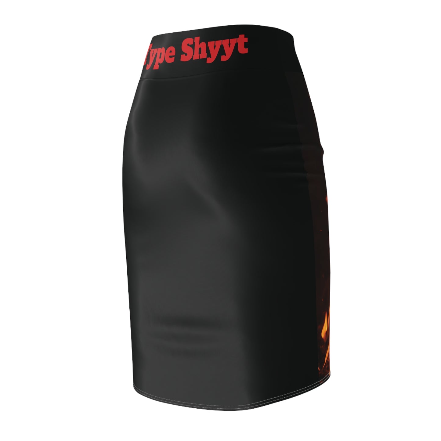 Fiery Women's Hot Girl Type Shyyt Pencil Skirt with Sassy Text, Fashion Statement Skirt, Party Outfit, Bold Style, Trendy Wardrobe Essential