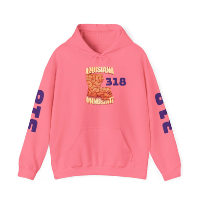 Louisiana Mindstate 318 Community Unisex Hoodie - Cozy Sweatshirt for Fall, Gift for Students, Casual Wear, Home Lounge, Travel Essentials