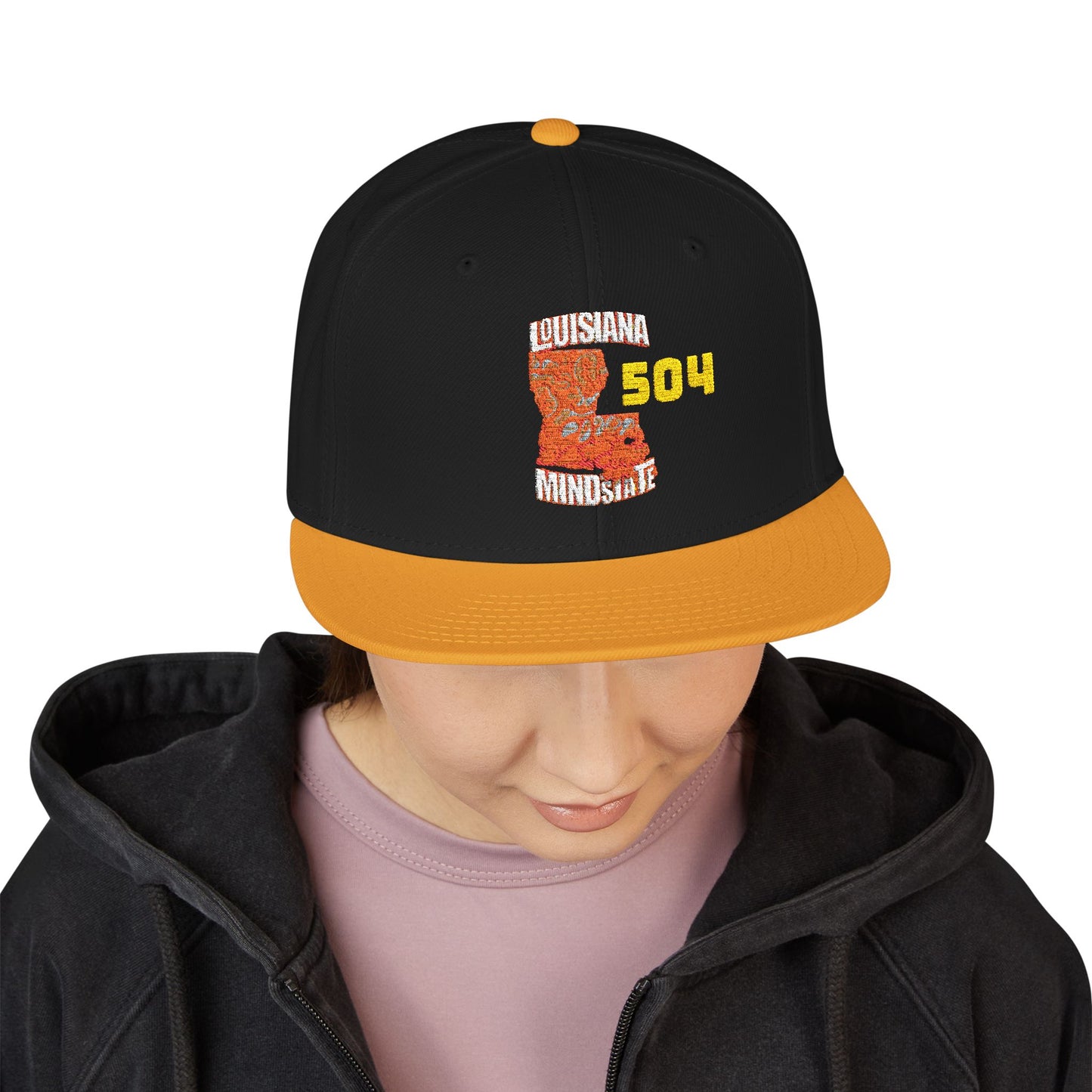 Embroidered Louisiana Mindstate 504 Snapback Cap with 504 Design, Trendy Hat for Street Style, Gift for Sports Fans, Cool Summer Accessory, Urban Wear, [...]