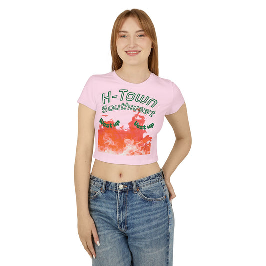 H-Town SouthWest Vibes Vibes Baby Tee, Cute Graphic Top, Trendy Short Sleeve Shirt, Summer Fashion, Perfect Gift for Her