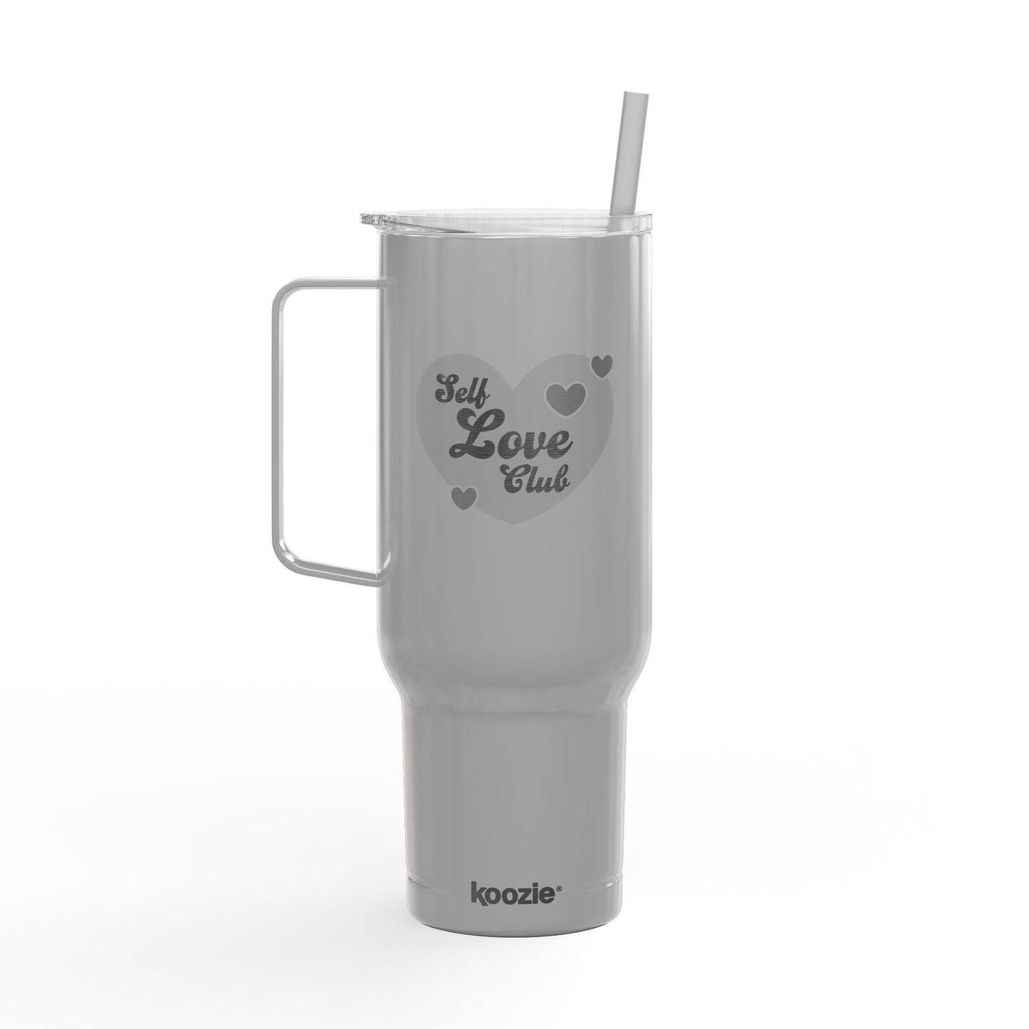 Self Love Club Insulated Tumbler | 40oz Engraved Travel Mug, Self-Care Gift, Motivational Drinkware, Inspirational Tumblers, Heart Design